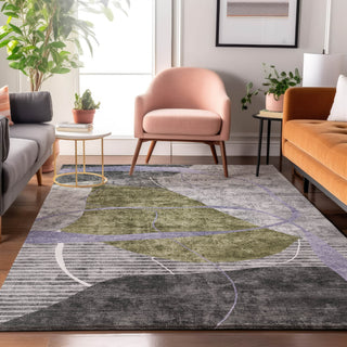 Piper Looms Mayfield Modern AMF804 Olive Machine Washable Area Rug Lifestyle Image Feature