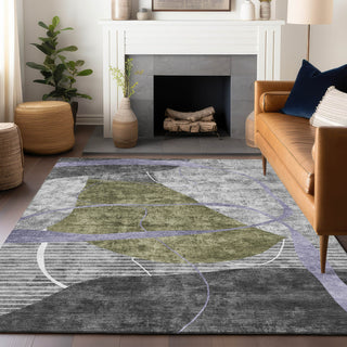 Piper Looms Mayfield Modern AMF804 Olive Machine Washable Area Rug Lifestyle Image Feature