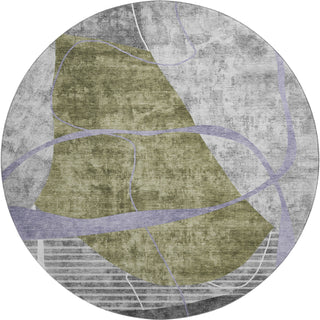 Piper Looms Mayfield Modern AMF804 Olive Machine Washable Area Rug Round Main Image