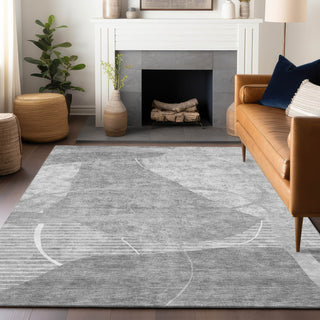 Piper Looms Mayfield Modern AMF805 Gray Machine Washable Area Rug Lifestyle Image Feature