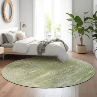 Piper Looms Mayfield Modern AMF806 Aloe Machine Washable Area Rug Round Lifestyle Image Feature