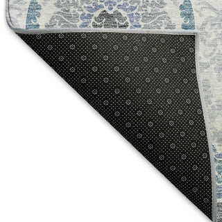 Piper Looms Mayfield Medallions AMF808 Blue Machine Washable Area Rug Backing Image