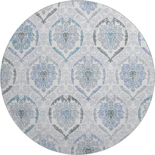 Piper Looms Mayfield Medallions AMF808 Blue Machine Washable Area Rug Round Main Image