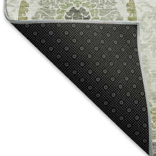 Piper Looms Mayfield Medallions AMF808 Green Machine Washable Area Rug Backing Image