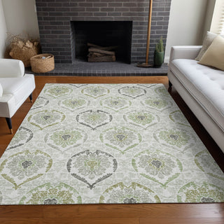 Piper Looms Mayfield Medallions AMF808 Green Machine Washable Area Rug Lifestyle Image Feature
