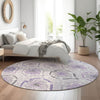 Piper Looms Mayfield Medallions AMF808 Purple Machine Washable Area Rug Round Lifestyle Image Feature