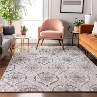 Piper Looms Mayfield Medallions AMF808 Silver Machine Washable Area Rug Lifestyle Image Feature