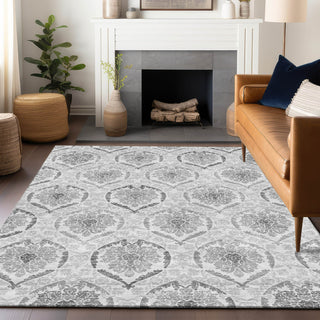 Piper Looms Mayfield Medallions AMF808 Silver Machine Washable Area Rug Lifestyle Image Feature