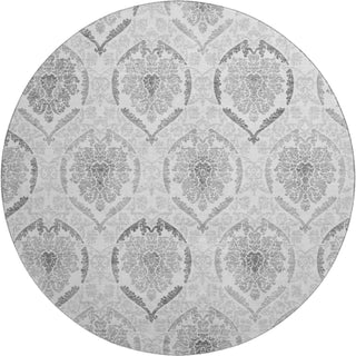 Piper Looms Mayfield Medallions AMF808 Silver Machine Washable Area Rug Round Main Image