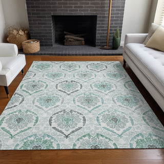 Piper Looms Mayfield Medallions AMF808 Teal Machine Washable Area Rug Lifestyle Image Feature