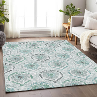 Piper Looms Mayfield Medallions AMF808 Teal Machine Washable Area Rug Lifestyle Image Feature