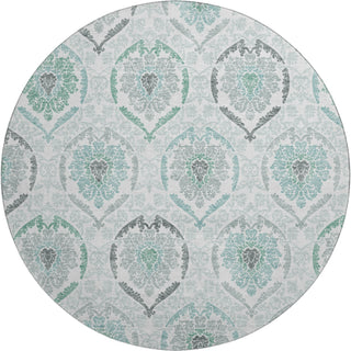 Piper Looms Mayfield Medallions AMF808 Teal Machine Washable Area Rug Round Main Image