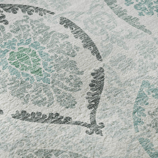 Piper Looms Mayfield Medallions AMF808 Teal Machine Washable Area Rug Swatch Image