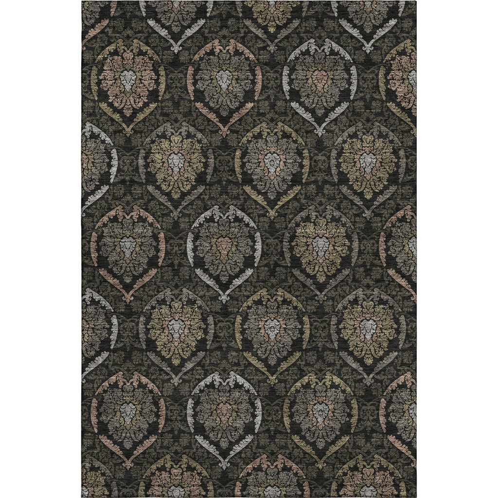 Piper Looms Mayfield Medallions AMF809 Black Machine Washable Area Rug main image
