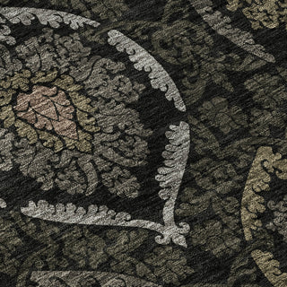 Piper Looms Mayfield Medallions AMF809 Black Machine Washable Area Rug Swatch Image