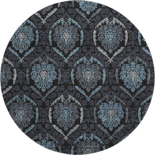 Piper Looms Mayfield Medallions AMF809 Blue Machine Washable Area Rug Round Main Image
