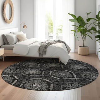 Piper Looms Mayfield Medallions AMF809 Gray Machine Washable Area Rug Round Lifestyle Image Feature