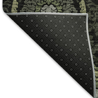 Piper Looms Mayfield Medallions AMF809 Green Machine Washable Area Rug Backing Image