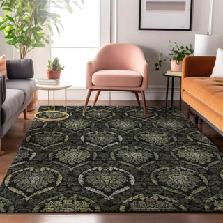 Piper Looms Mayfield Medallions AMF809 Green Machine Washable Area Rug Lifestyle Image Feature