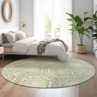 Piper Looms Mayfield Medallions AMF810 Aloe Machine Washable Area Rug Round Lifestyle Image Feature