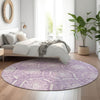 Piper Looms Mayfield Medallions AMF810 Plum Machine Washable Area Rug Round Lifestyle Image Feature