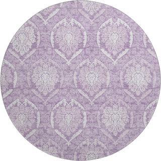 Piper Looms Mayfield Medallions AMF810 Plum Machine Washable Area Rug Round Main Image