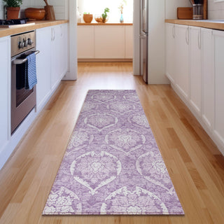 Piper Looms Mayfield Medallions AMF810 Plum Machine Washable Area Rug Runner Lifestyle Image Feature