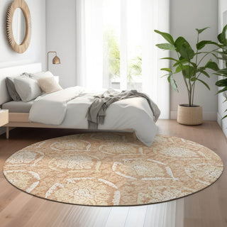 Piper Looms Mayfield Medallions AMF810 Salmon Machine Washable Area Rug Round Lifestyle Image Feature