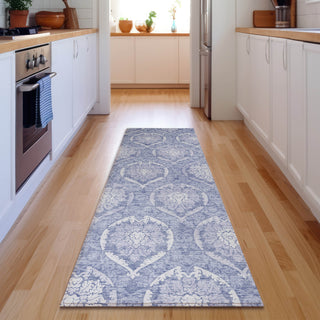 Piper Looms Mayfield Medallions AMF810 Sky Machine Washable Area Rug Runner Lifestyle Image Feature