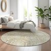 Piper Looms Mayfield Medallions AMF810 Tan Machine Washable Area Rug Round Lifestyle Image Feature