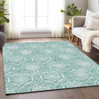 Piper Looms Mayfield Medallions AMF810 Turquoise Machine Washable Area Rug Lifestyle Image Feature