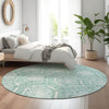 Piper Looms Mayfield Medallions AMF810 Turquoise Machine Washable Area Rug Round Lifestyle Image Feature