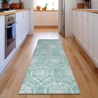 Piper Looms Mayfield Medallions AMF810 Turquoise Machine Washable Area Rug Runner Lifestyle Image Feature