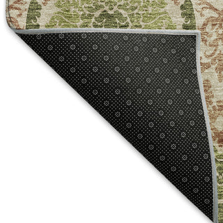 Piper Looms Mayfield Medallions AMF811 Olive Machine Washable Area Rug Backing Image