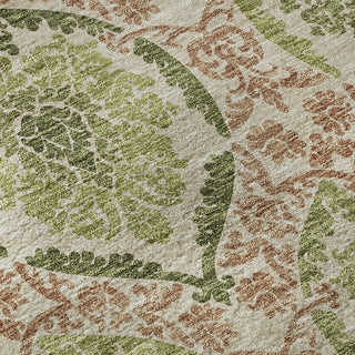 Piper Looms Mayfield Medallions AMF811 Olive Machine Washable Area Rug Swatch Image