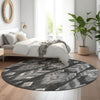 Piper Looms Mayfield Southwest AMF812 Black Machine Washable Area Rug Round Lifestyle Image Feature