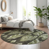 Piper Looms Mayfield Southwest AMF812 Olive Machine Washable Area Rug Round Lifestyle Image Feature