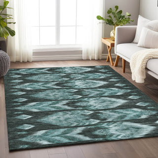 Piper Looms Mayfield Southwest AMF812 Teal Machine Washable Area Rug Lifestyle Image Feature