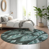 Piper Looms Mayfield Southwest AMF812 Teal Machine Washable Area Rug Round Lifestyle Image Feature