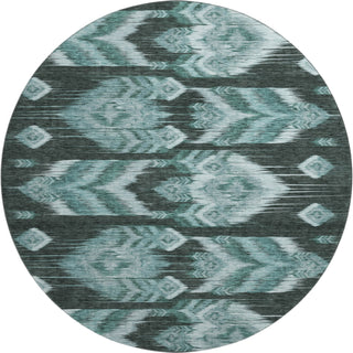 Piper Looms Mayfield Southwest AMF812 Teal Machine Washable Area Rug Round Main Image