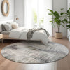 Piper Looms Mayfield Modern AMF813 Taupe Machine Washable Area Rug Round Lifestyle Image Feature