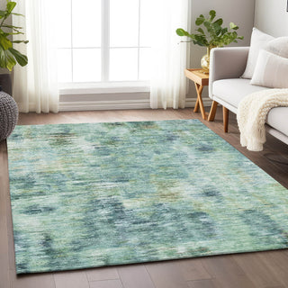 Piper Looms Mayfield Modern AMF813 Teal Machine Washable Area Rug Lifestyle Image Feature