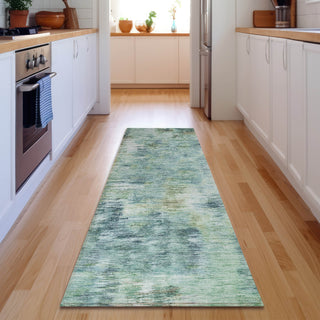 Piper Looms Mayfield Modern AMF813 Teal Machine Washable Area Rug Runner Lifestyle Image Feature