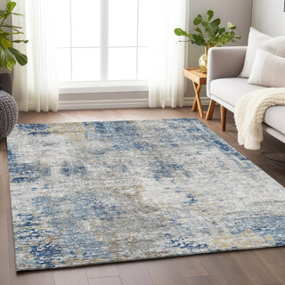Piper Looms Mayfield Modern AMF814 Blue Machine Washable Area Rug Lifestyle Image Feature