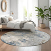 Piper Looms Mayfield Modern AMF814 Blue Machine Washable Area Rug Round Lifestyle Image Feature