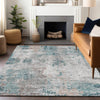 Piper Looms Mayfield Modern AMF814 Teal Machine Washable Area Rug Lifestyle Image Feature