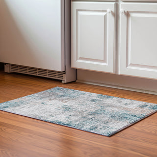 Piper Looms Mayfield Modern AMF814 Teal Machine Washable Area Rug Scatter Lifestyle Image Feature