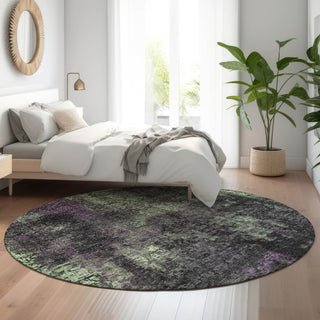 Piper Looms Mayfield Modern AMF815 Granite Machine Washable Area Rug Round Lifestyle Image Feature