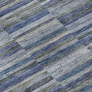 Piper Looms Mayfield Stripes AMF816 Navy Machine Washable Area Rug Swatch Image