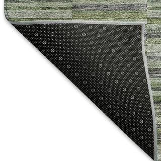 Piper Looms Mayfield Stripes AMF816 Olive Machine Washable Area Rug Backing Image